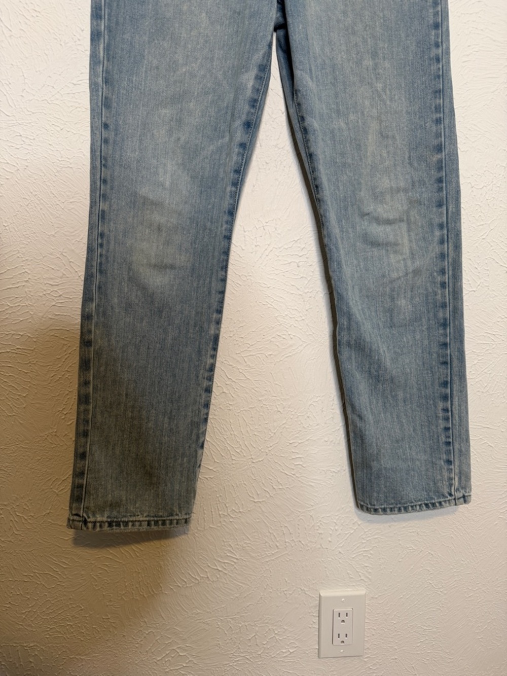 Sincerely Jules Women's Light Wash subtle Stripped Straight Jeans Size 5/27 - Picture 7 of 13